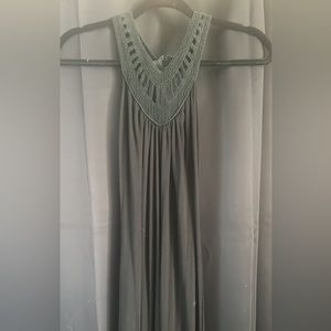 Crochet top halter maxi dress